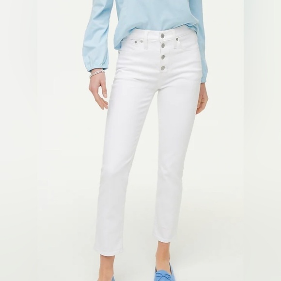 J. Crew Factory Essential Straight White Jean In All-Day Stretch - Picture 1 of 10